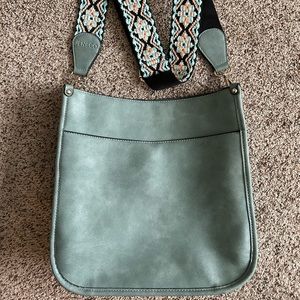 NEW Jen & Co teal pleather crossbody purse